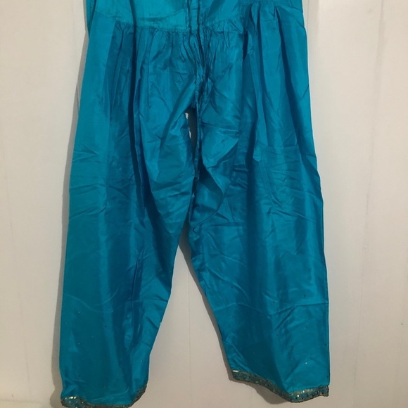 Womens gold/teal east indian three piece outfit sm - Picture 7 of 10